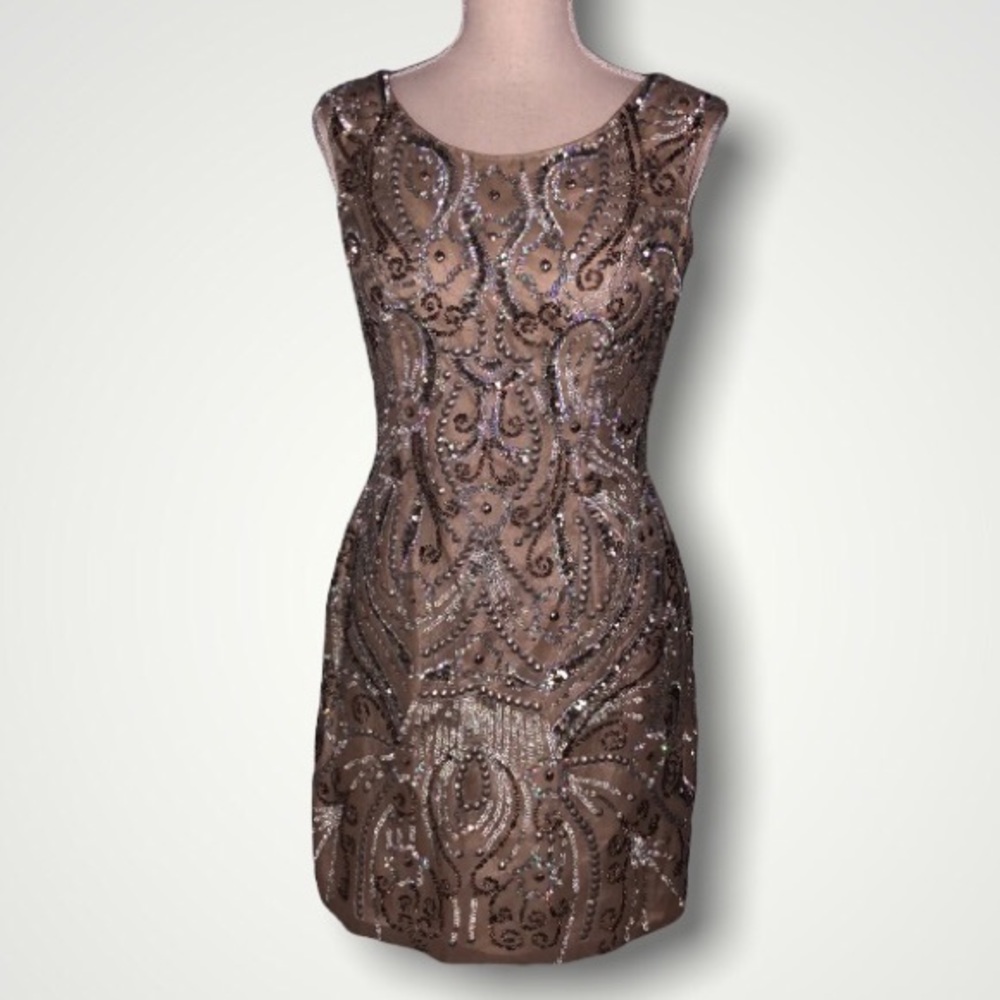 Shail K. Sequins and beaded mini dress